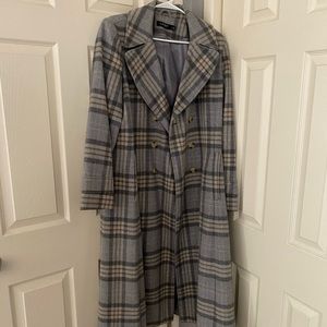 Ralph Lauren size 16 blue/grey plaid coat